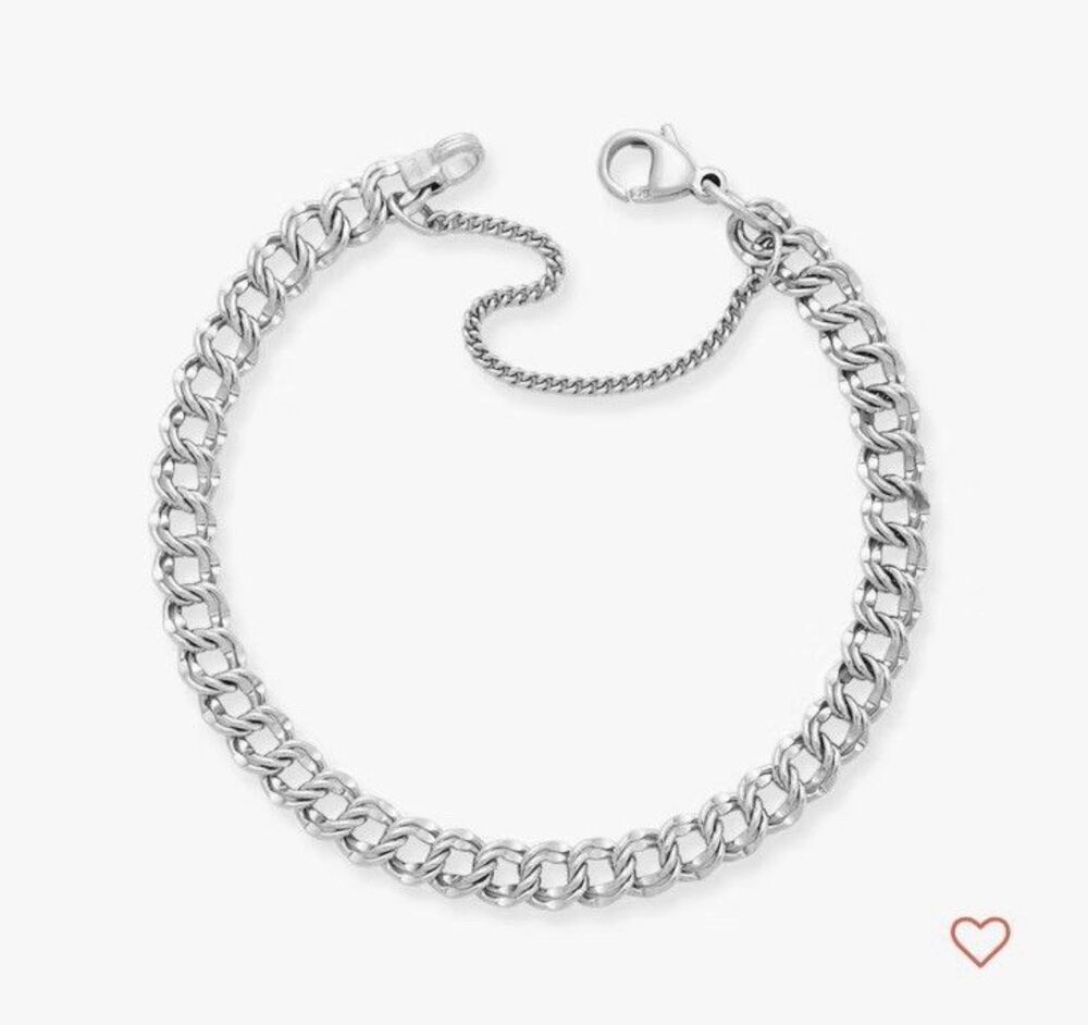 NWT James Avery Light Double Curb Charm Bracelet(7.5”)